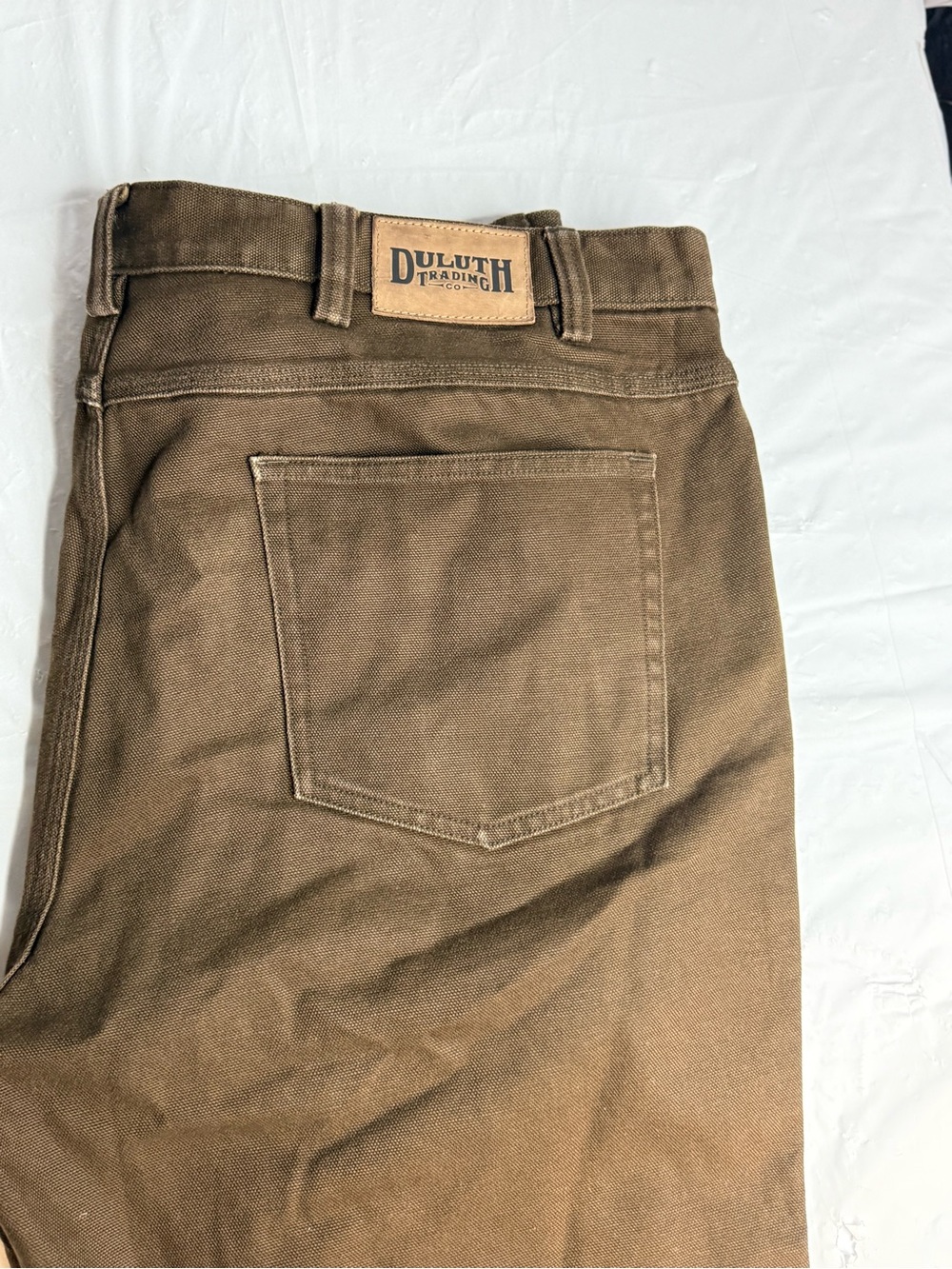 Duluth Trading Co Brown Canvas Work Pants Mens 44x32 Carpenter Utility